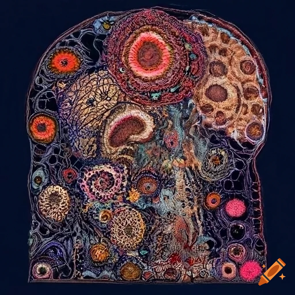 Green Hand embroidered Delicate Coronavirus Motif Needlepoint Sampler green-hand-embroidered-delicate-coronavirus-motif-needlepoint-sampler