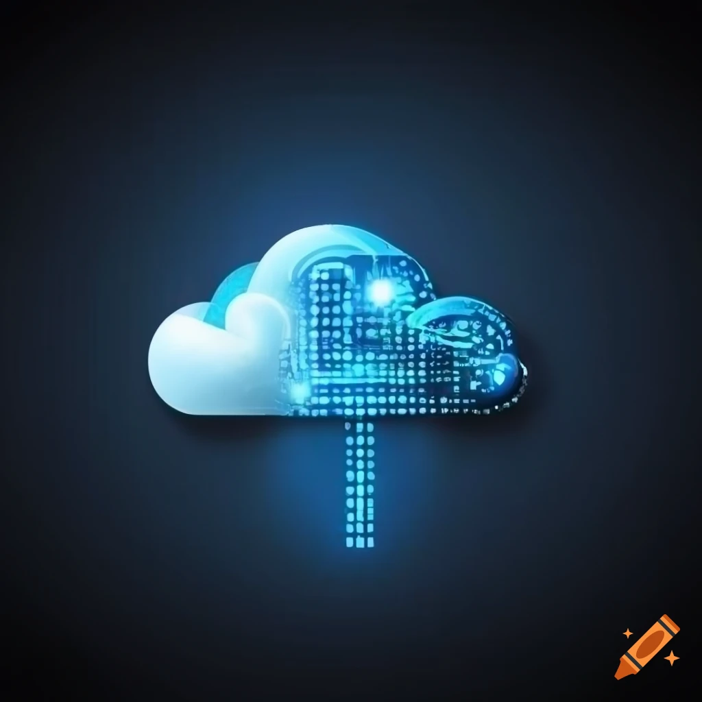 Digital cloud computing concept on Craiyon