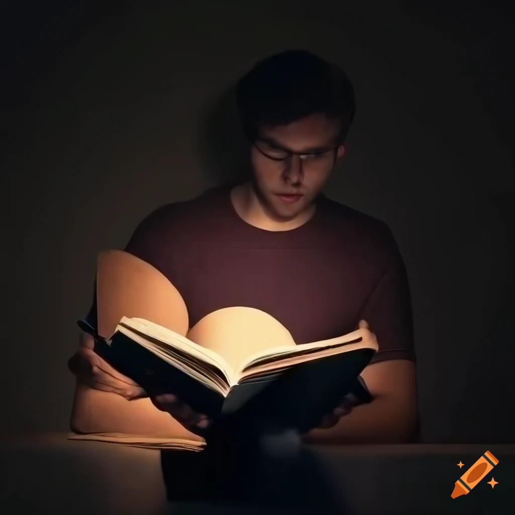man-reading-a-book-in-a-dimly-lit-room-on-craiyon