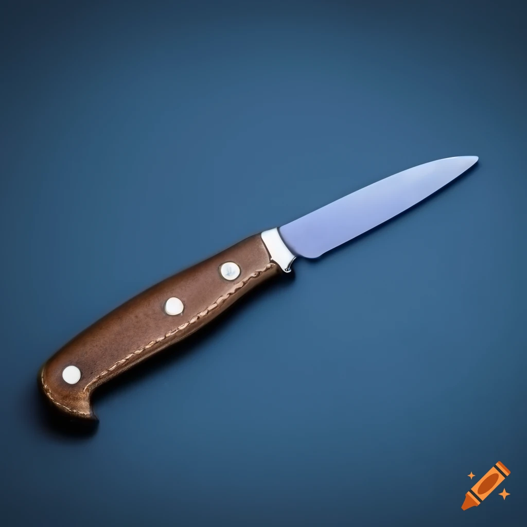 Sharp medical knife on dark blue surface on Craiyon