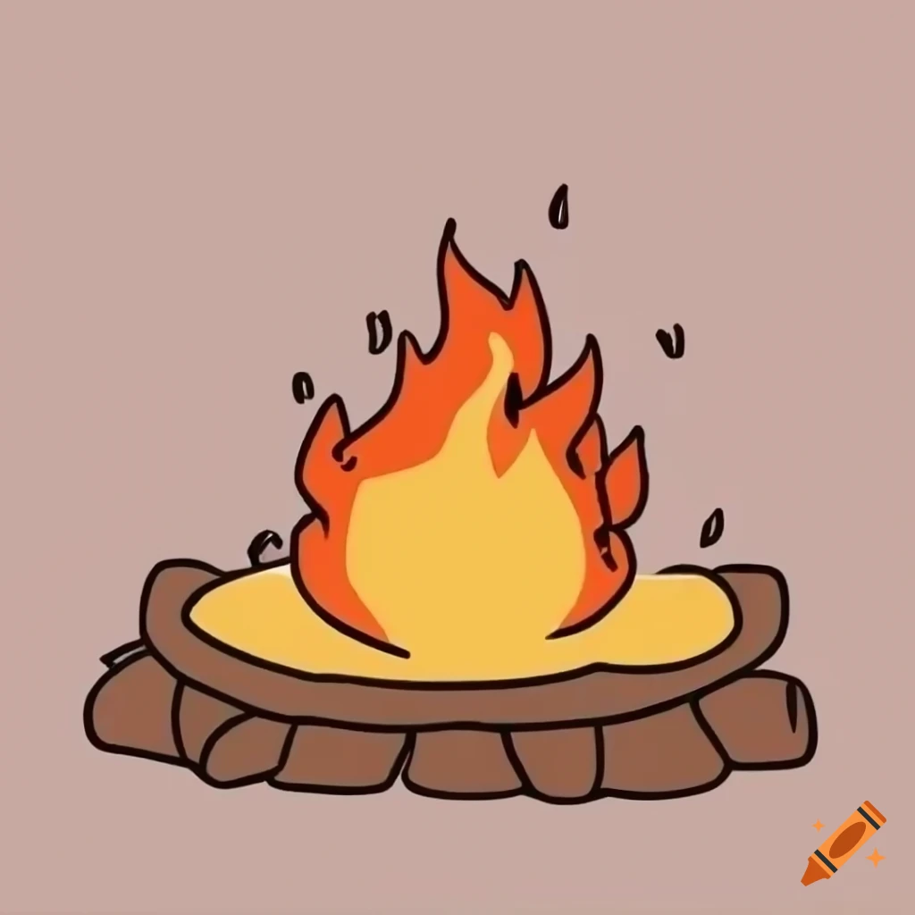 minimalistic campfire illustration