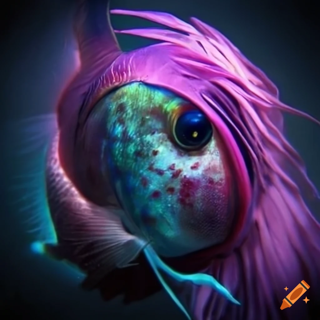 Artwork of an emo fish on Craiyon