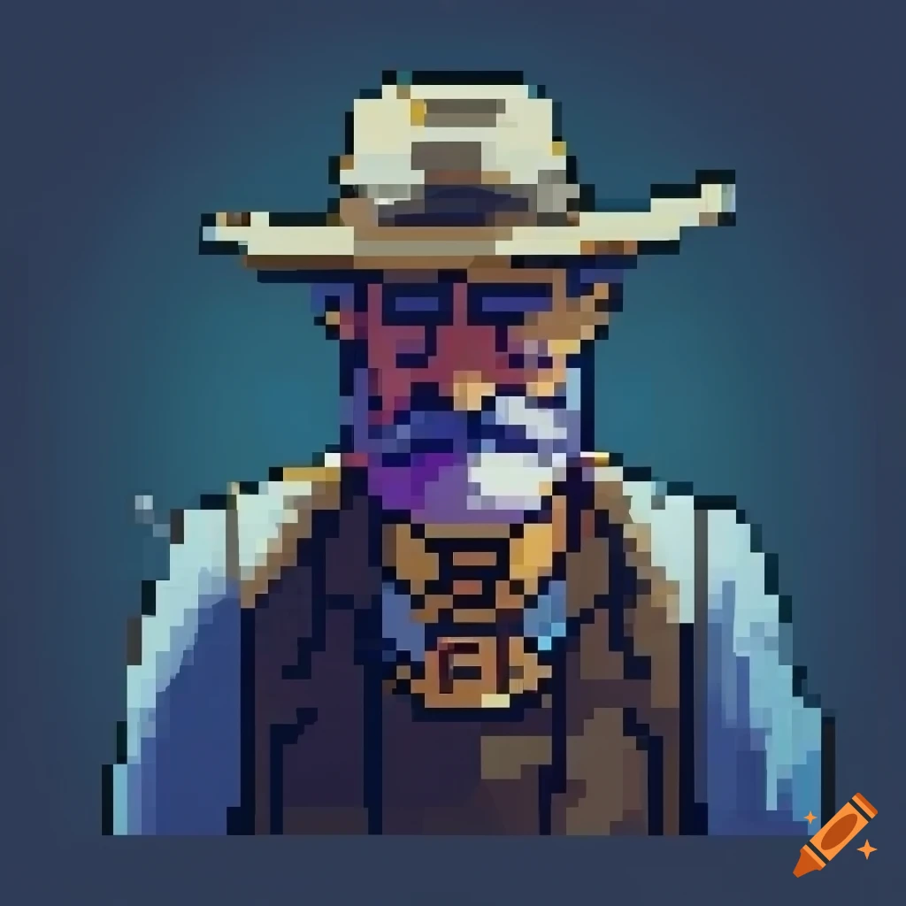 pixel art of a doctor in the Old West
