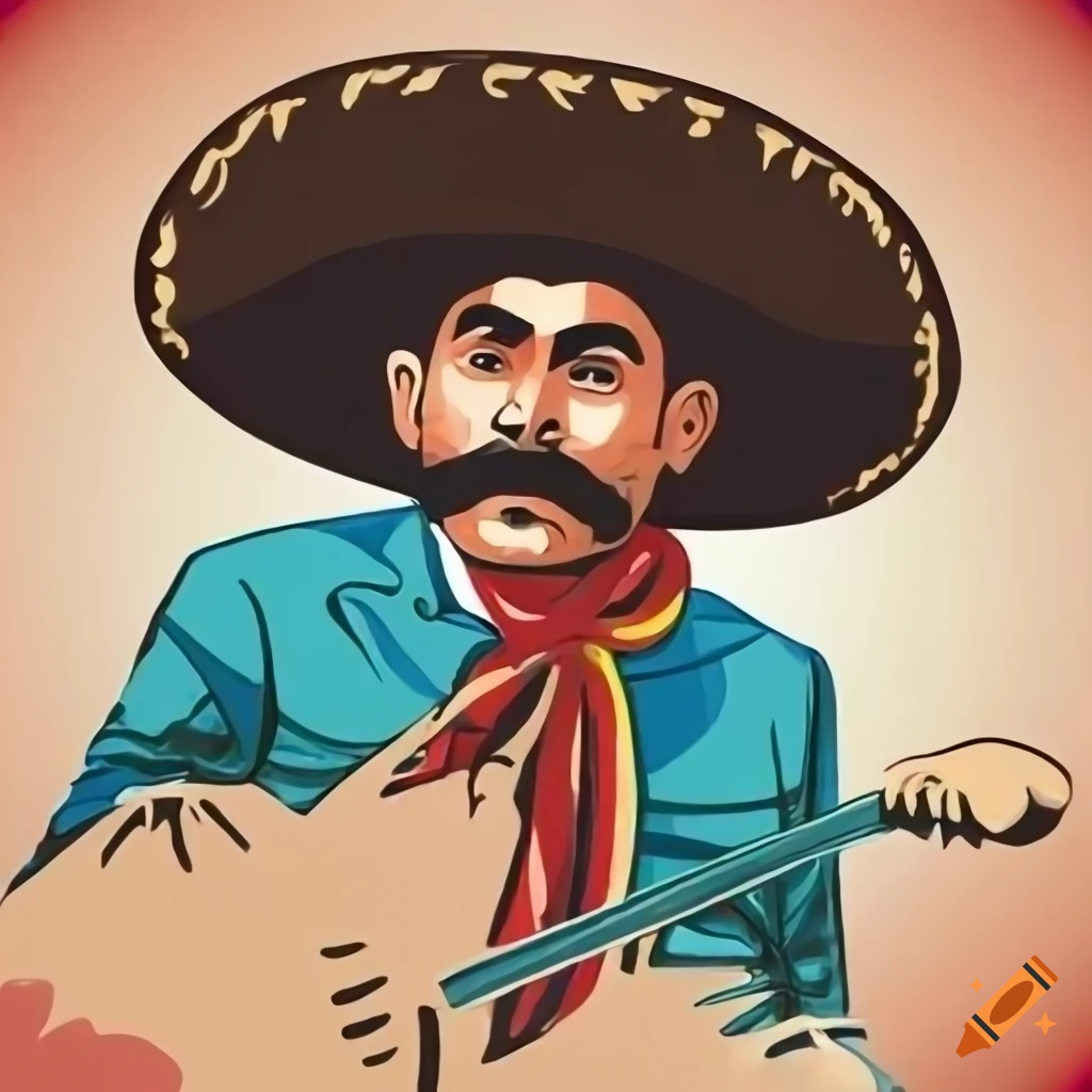 Zapata illustration in vector art style on Craiyon