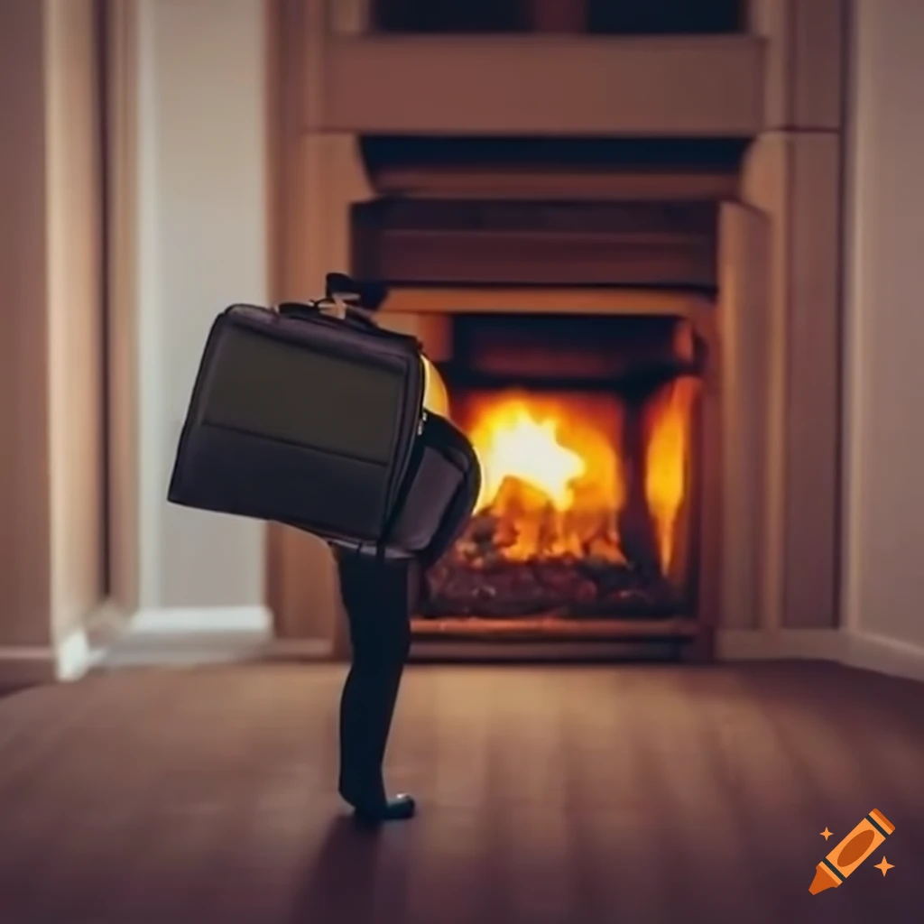 cab driver with luggage in living room