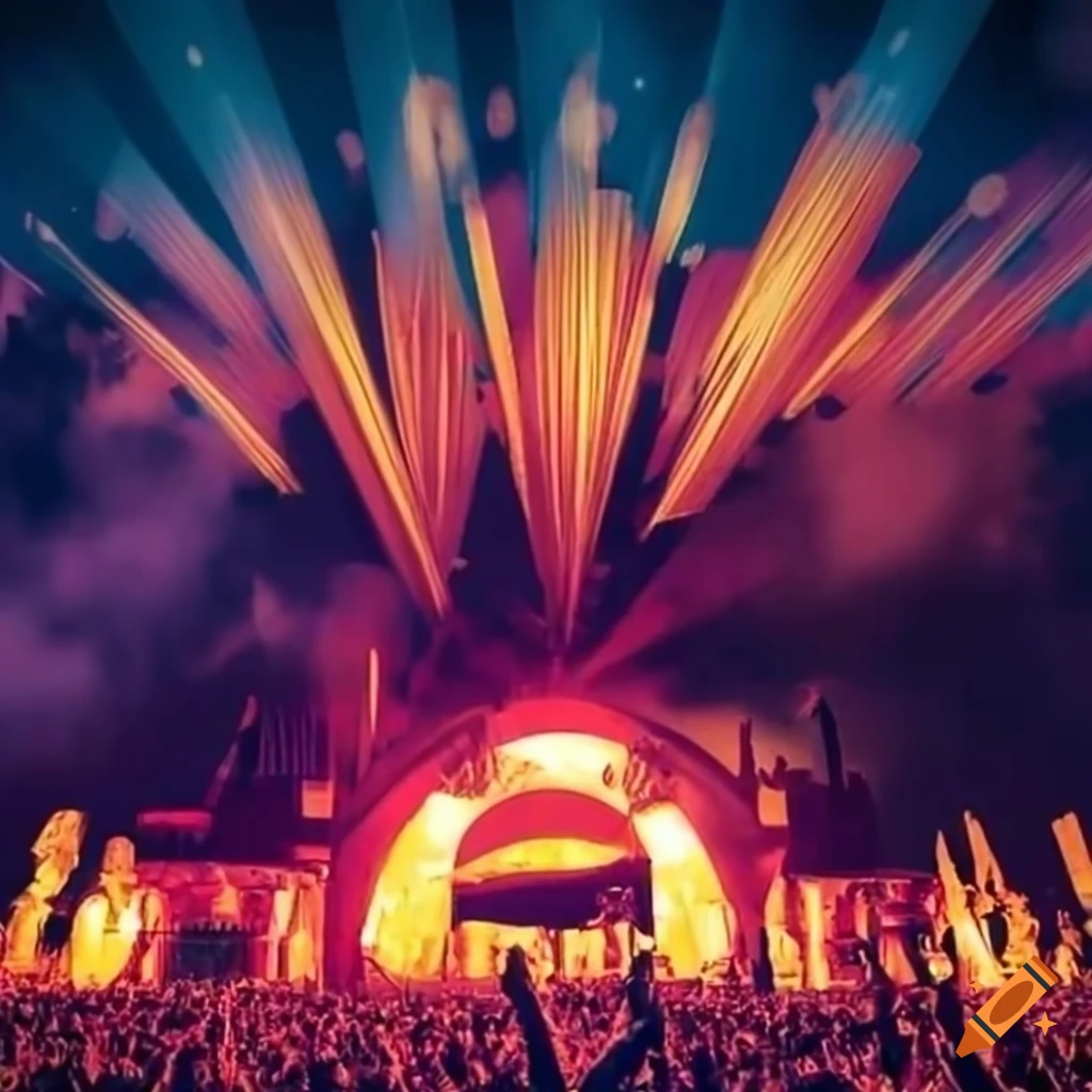 Aerial View Of A Vibrant Festival