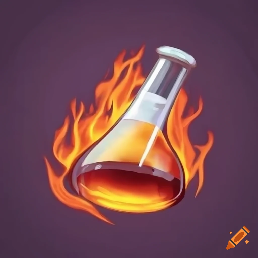 dnd-style art of a flying test tube