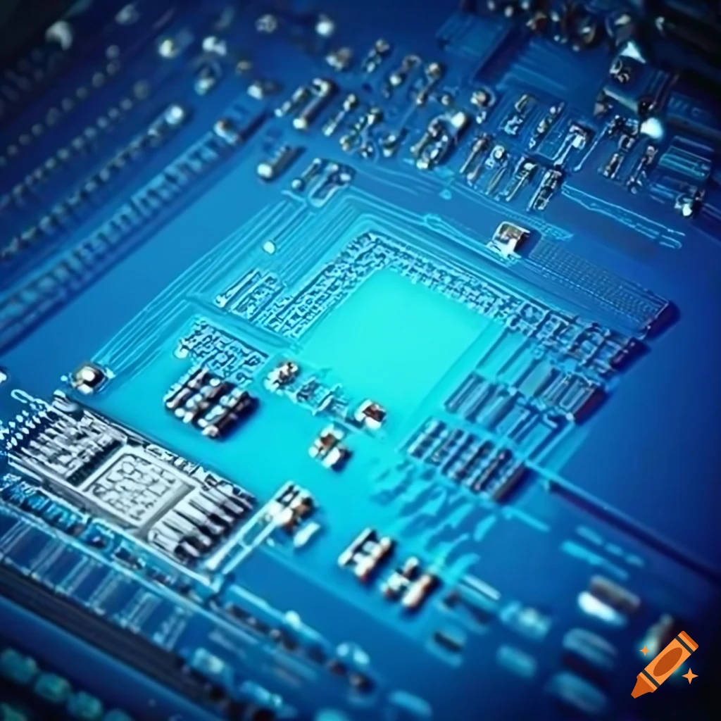 Blue background with electronic board on craiyon