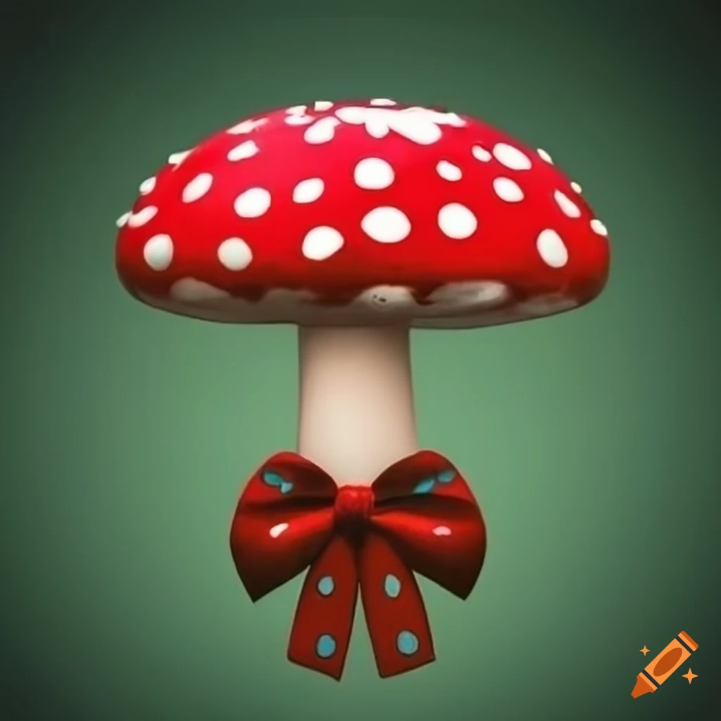 cute mushroom with a bow tie