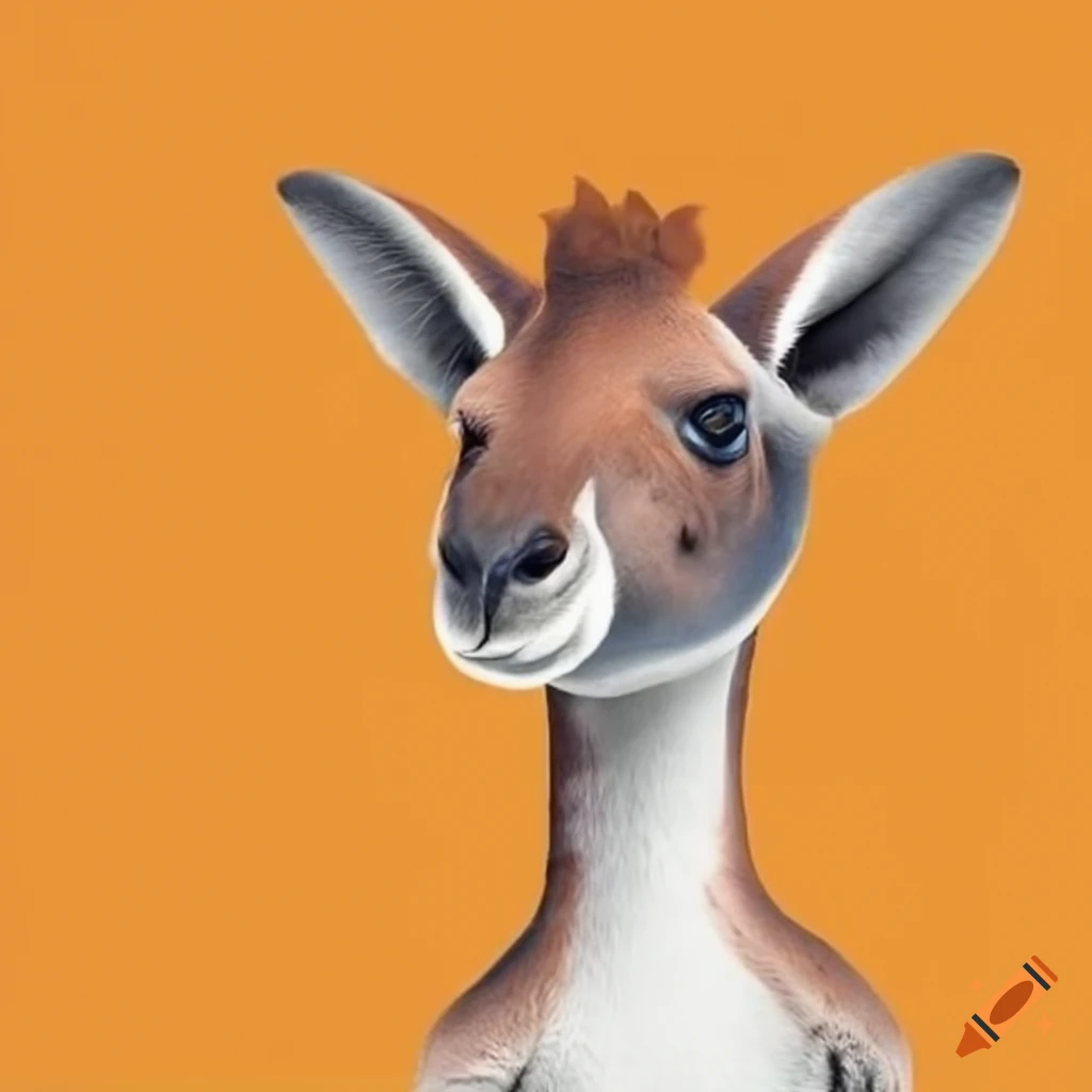 hybrid animal: kangaroo with giraffe head
