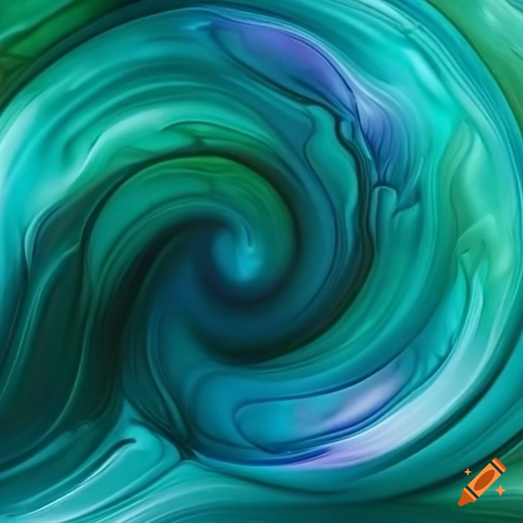 abstract explosion of green, teal, and azure colors