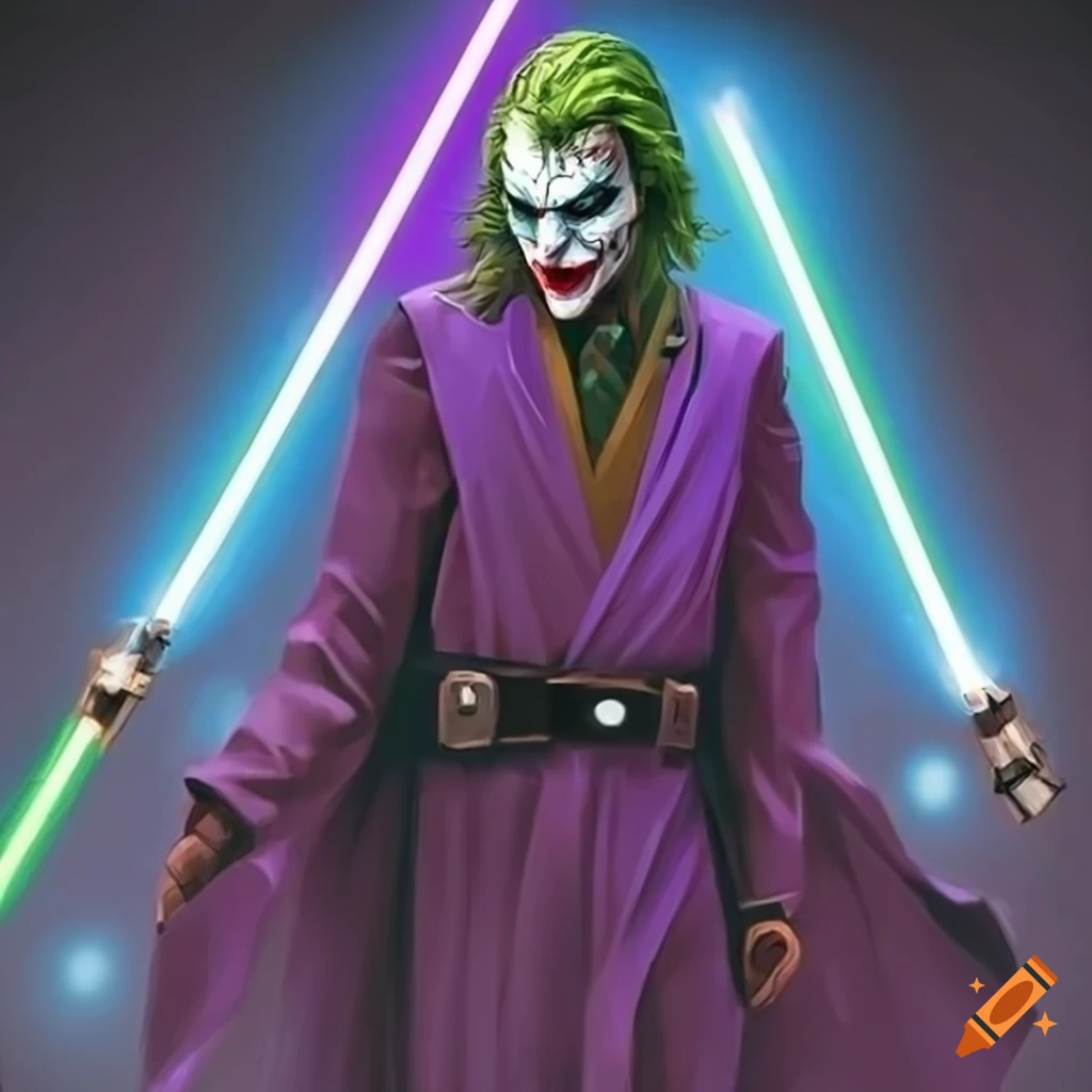 image of a Joker inspired sci-fi Jedi