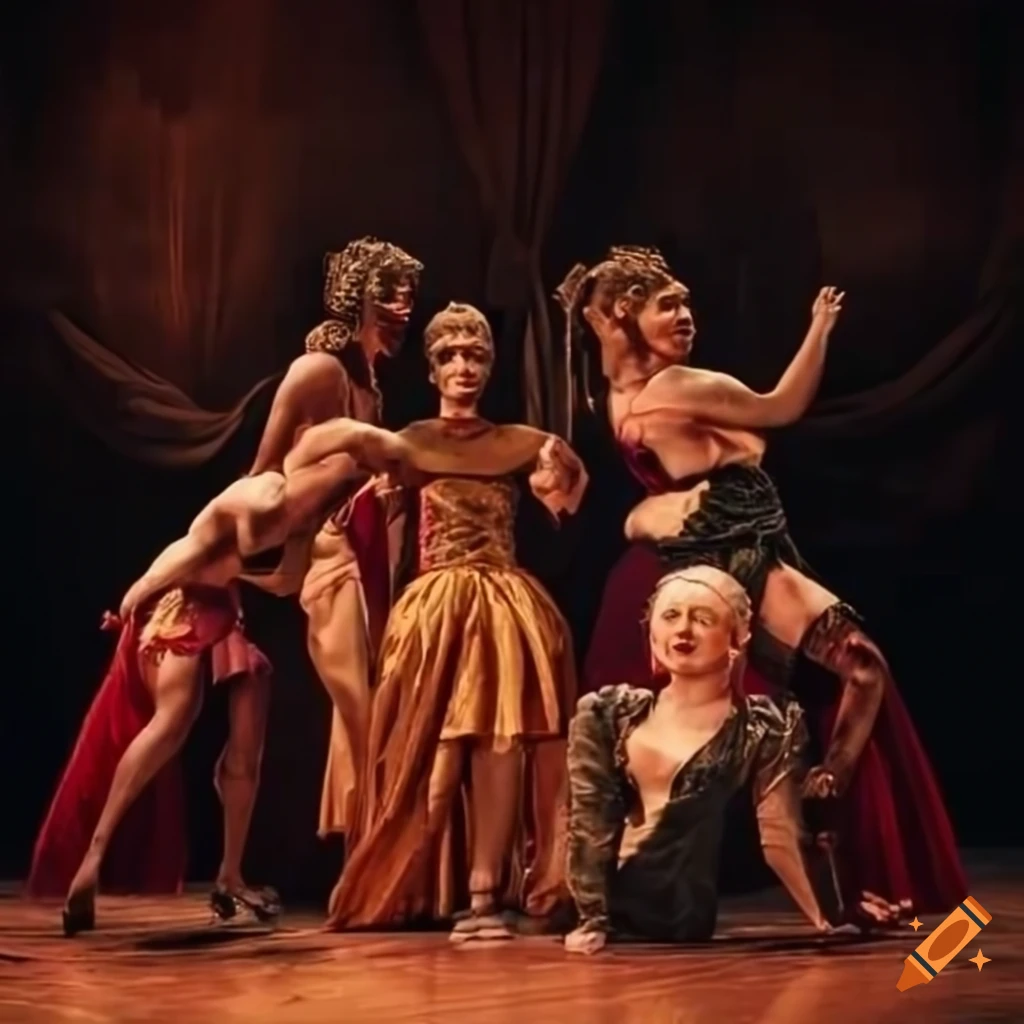 Dramatic Shakespeare Actors in dramatic shakespeare pose on stage on Craiyon