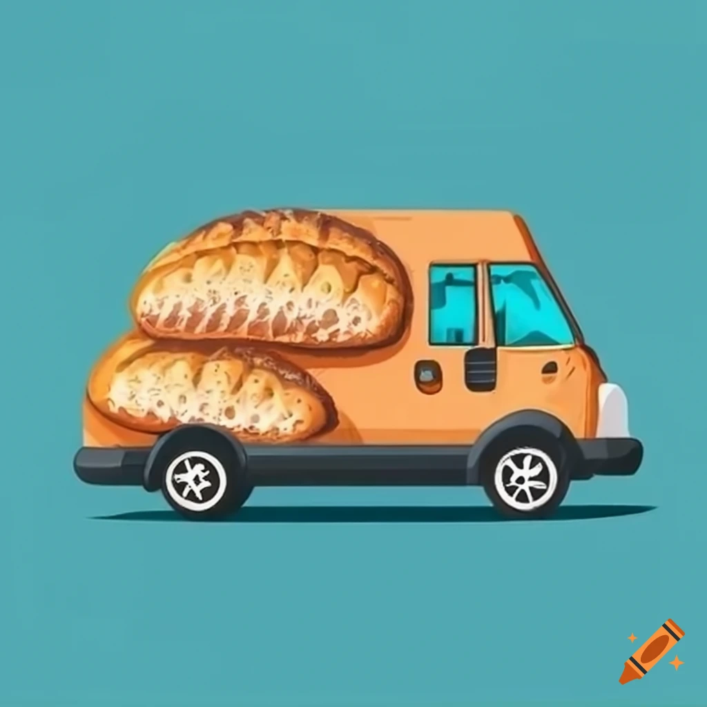 van delivering fresh bakery bread