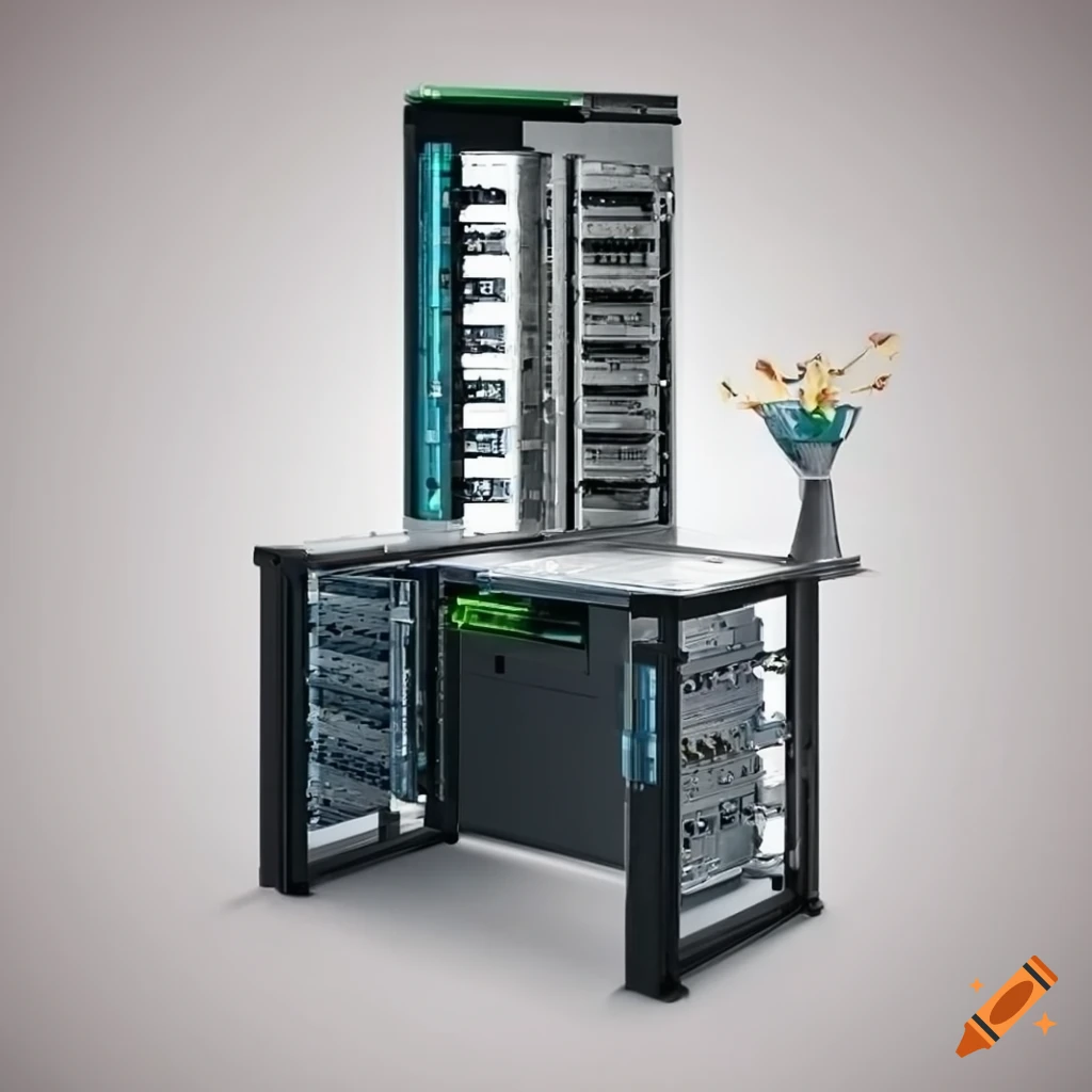 illustration of standing servers