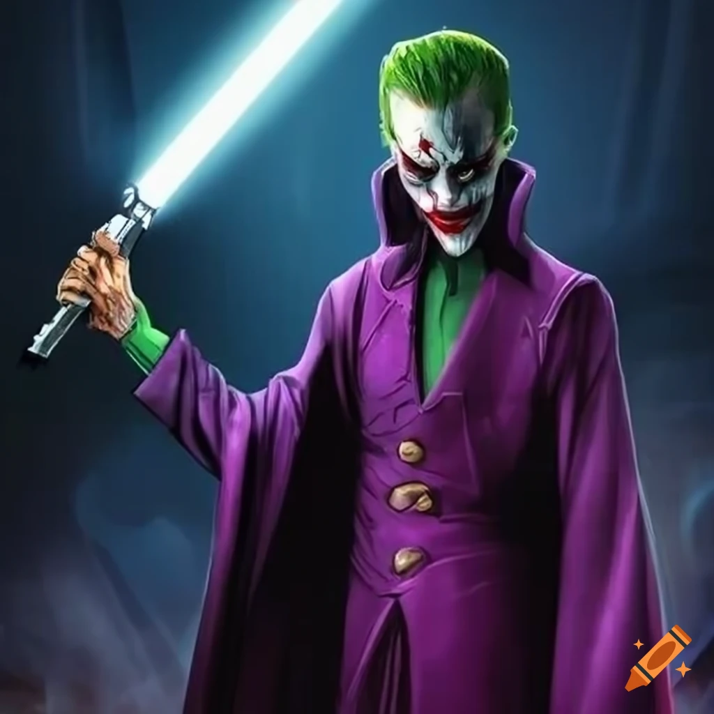 image of a futuristic Joker as a Jedi
