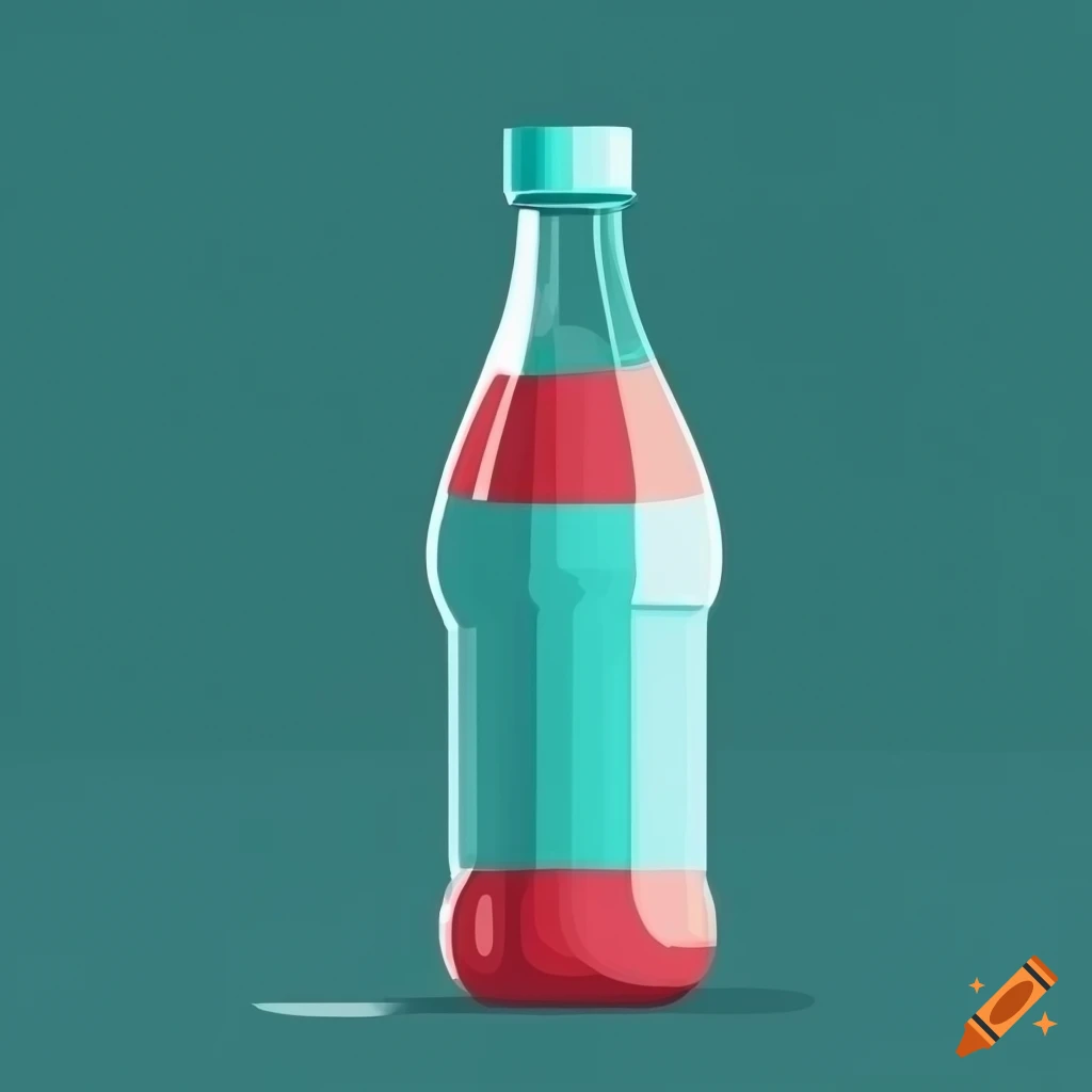 Bright and minimalistic soda bottle artwork