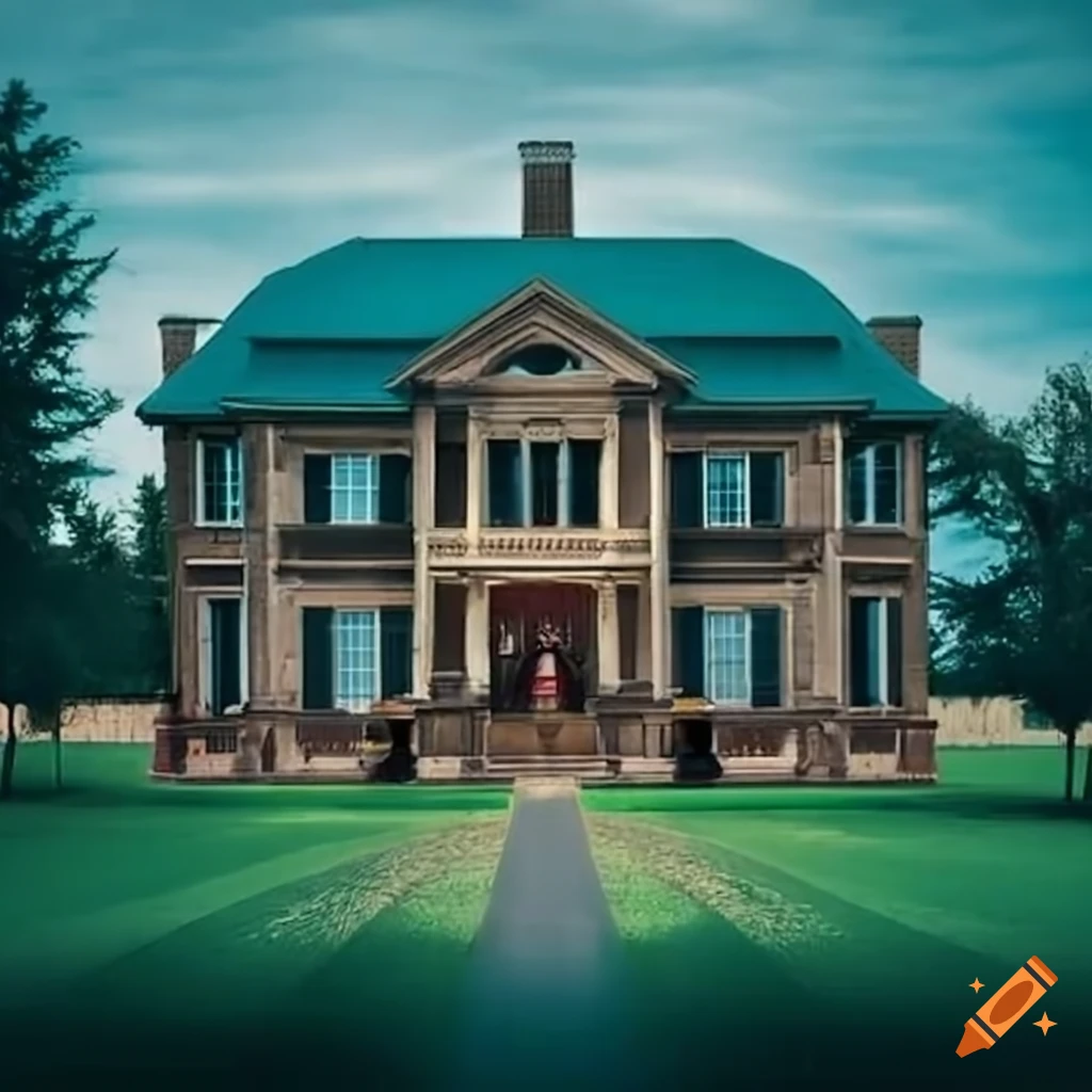 picture of a conversation at a country mansion