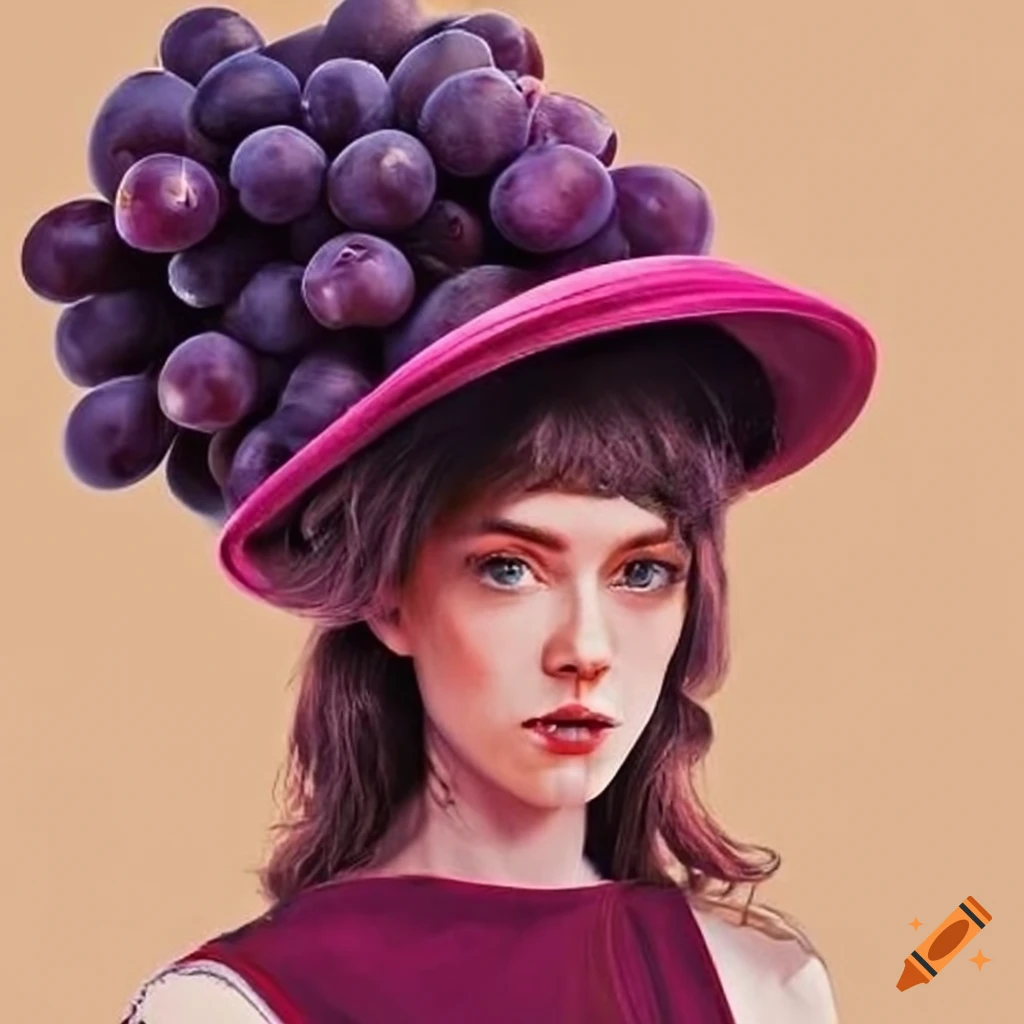 Fashionable grape-themed hat