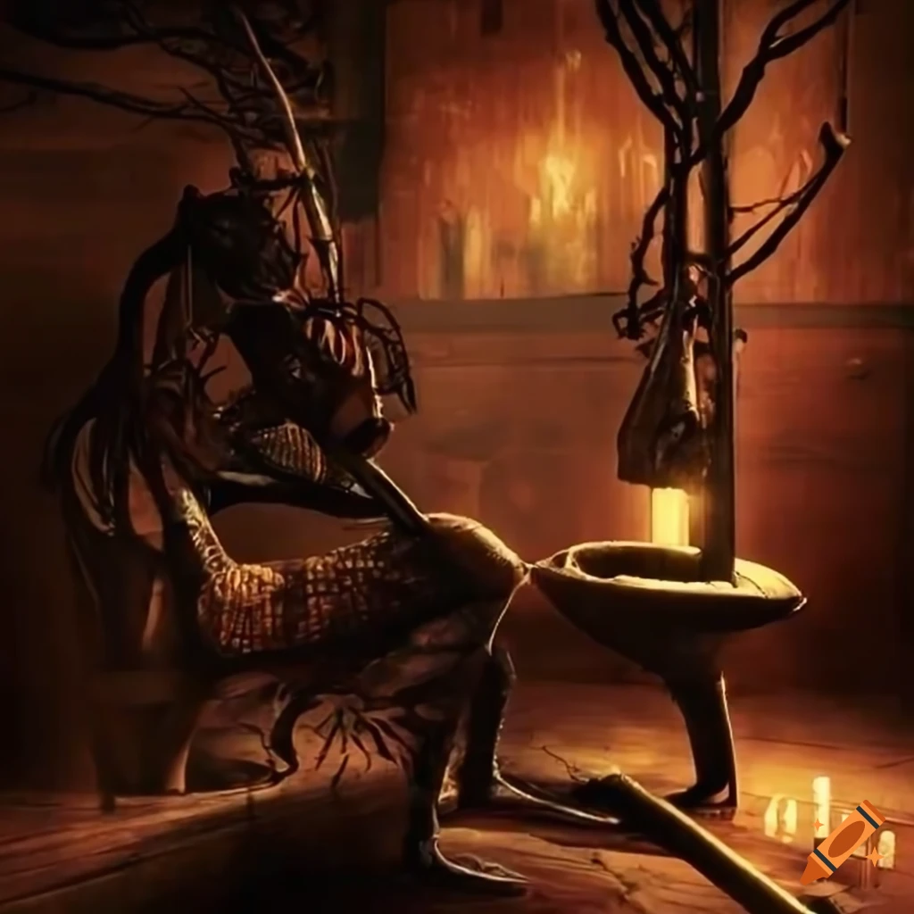 cosy steam punk sauna with an android