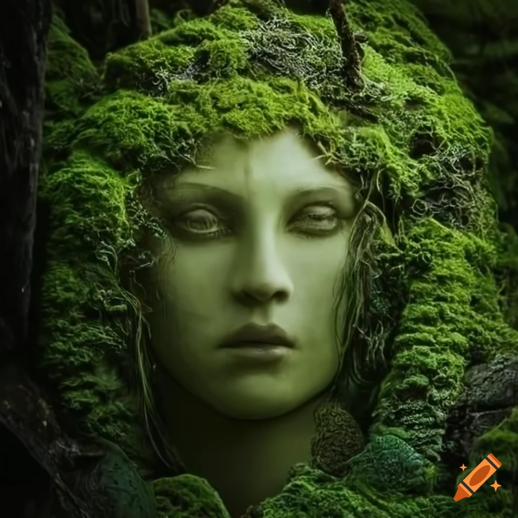 Artistic depiction of an ancient goddess of vegetation