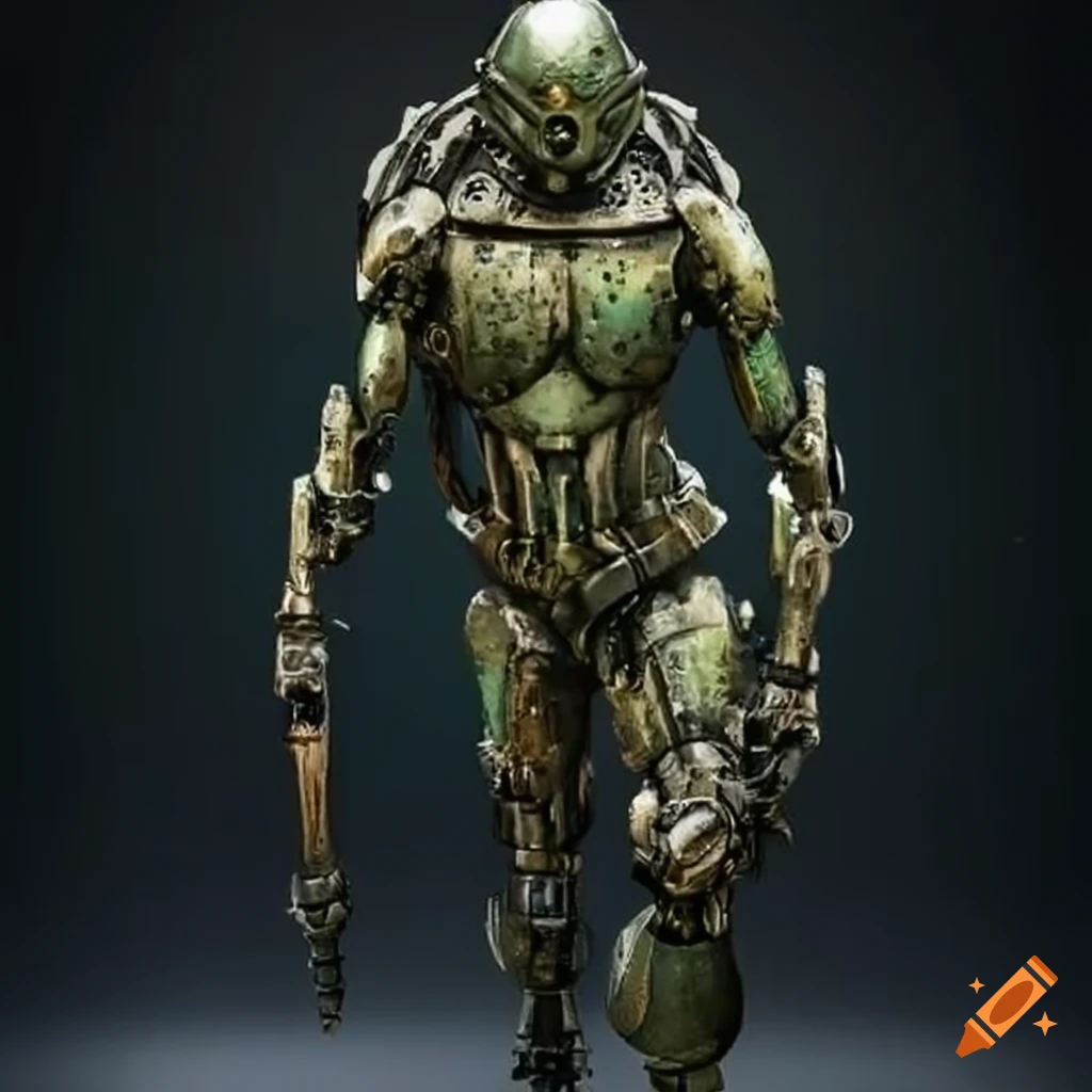 bronze cyborg with a heavy club