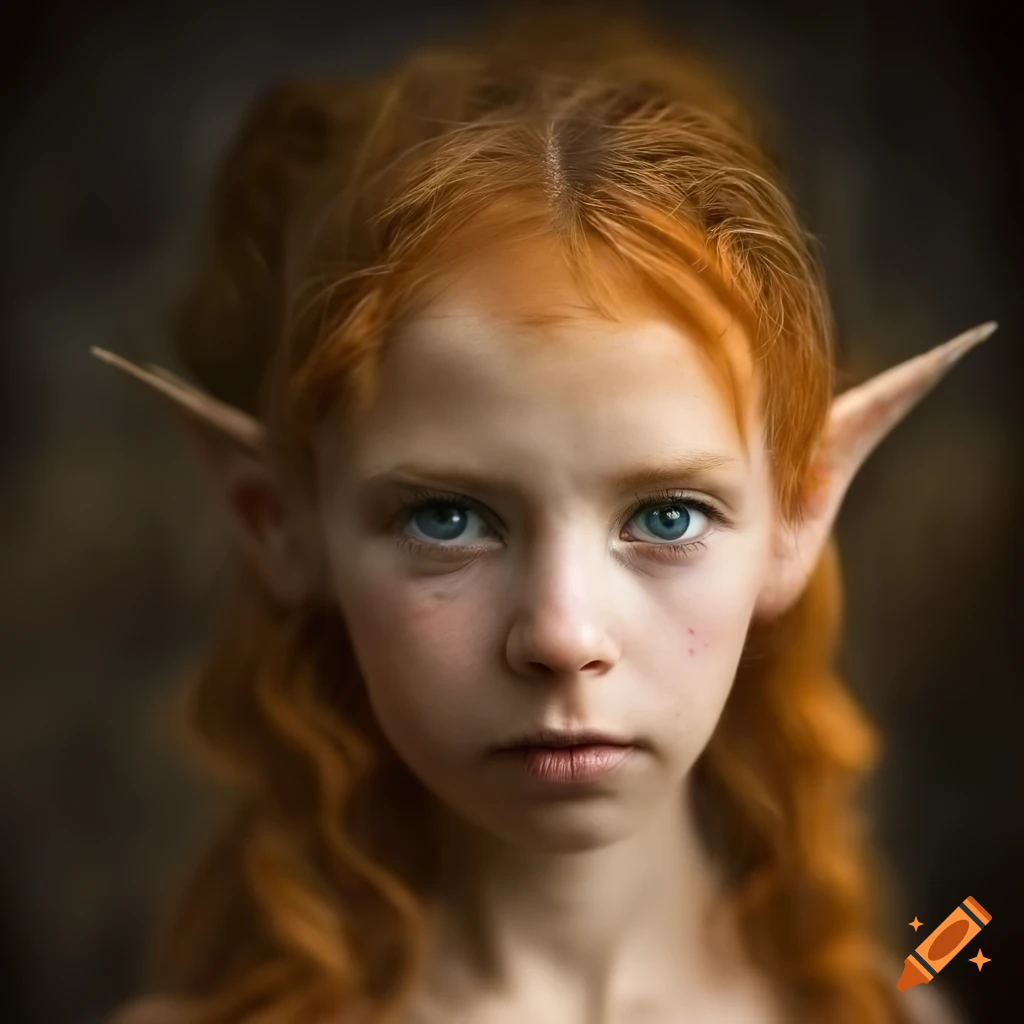 Portrait of a young female wood elf