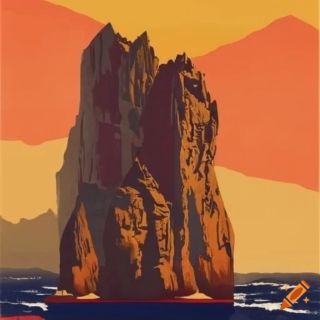 vintage travel poster artwork of Casterly Rock