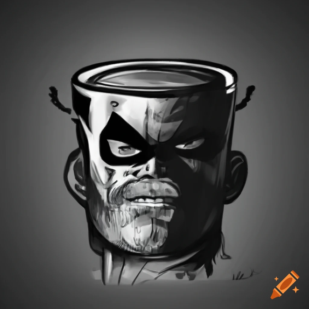 Comicstyle illustration of superhero cup of joe