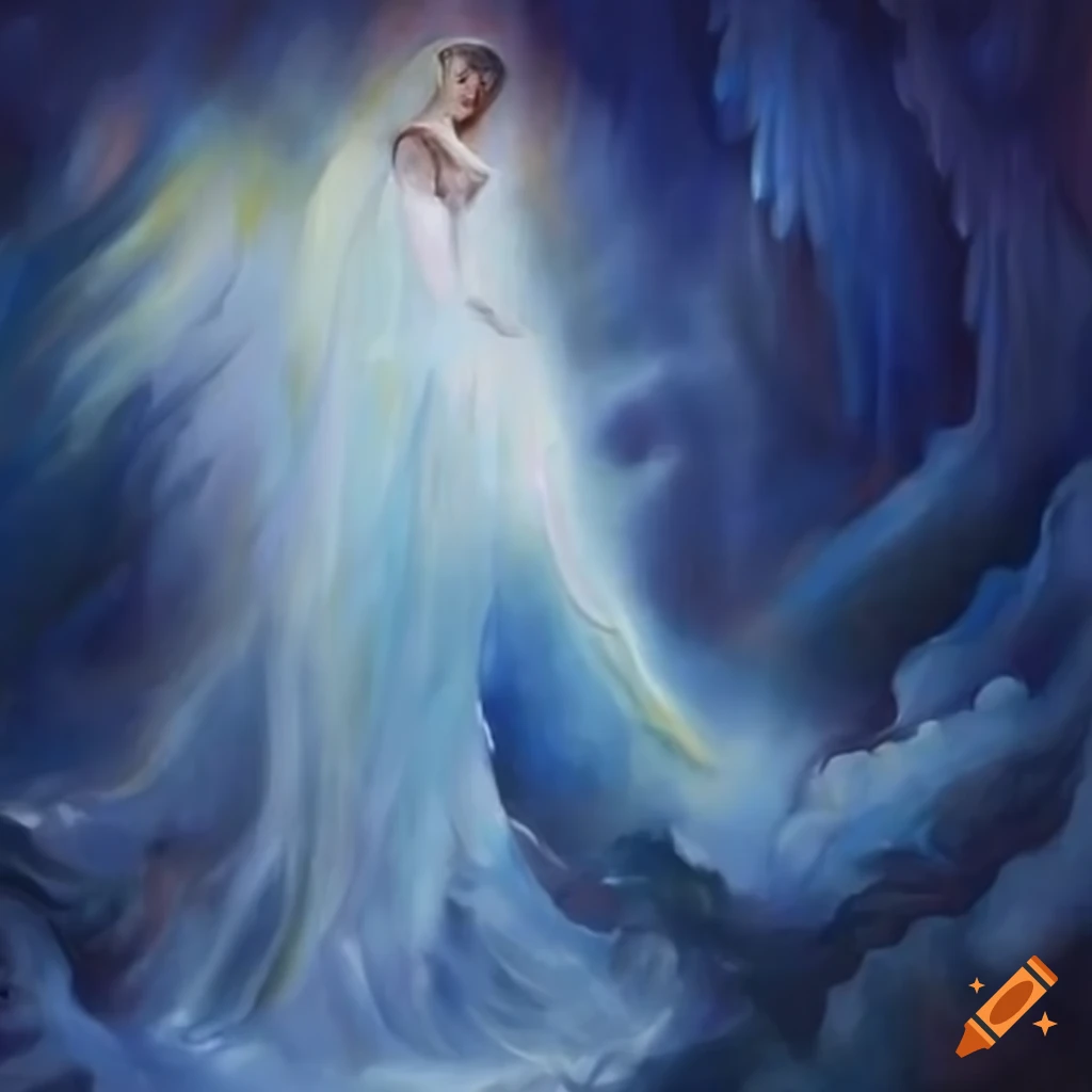 painting of an angel digging in heaven