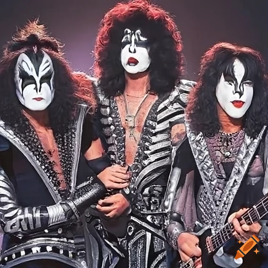The Vibe: Kiss Band Members in Iconic Black and White Makeup