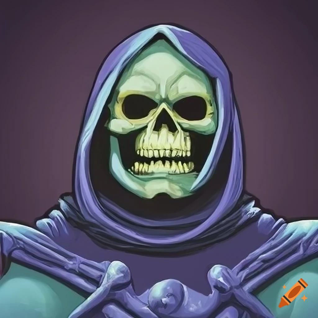 Pixar style poster of Skeletor