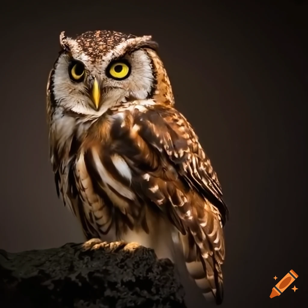 Close up of an owl on Craiyon