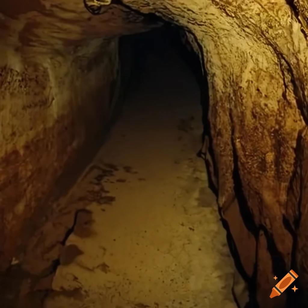 View of a hidden underground cave on Craiyon