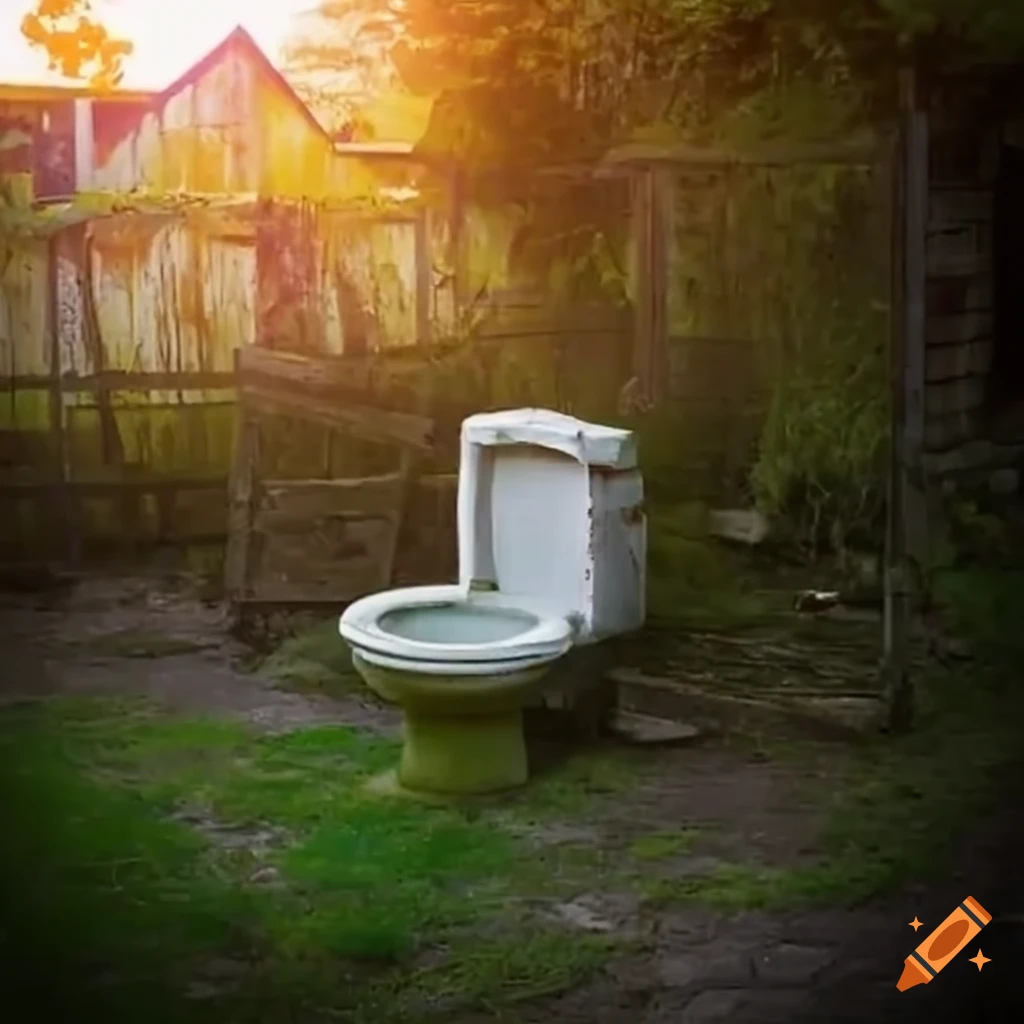 sunset in a shabby backyard
