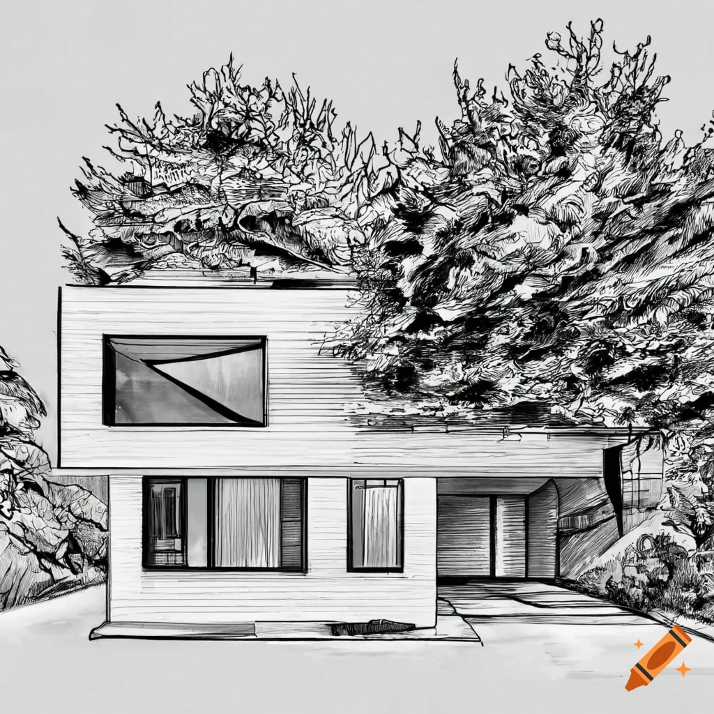 outline drawing house front elevation view. 11357891 PNG-saigonsouth.com.vn