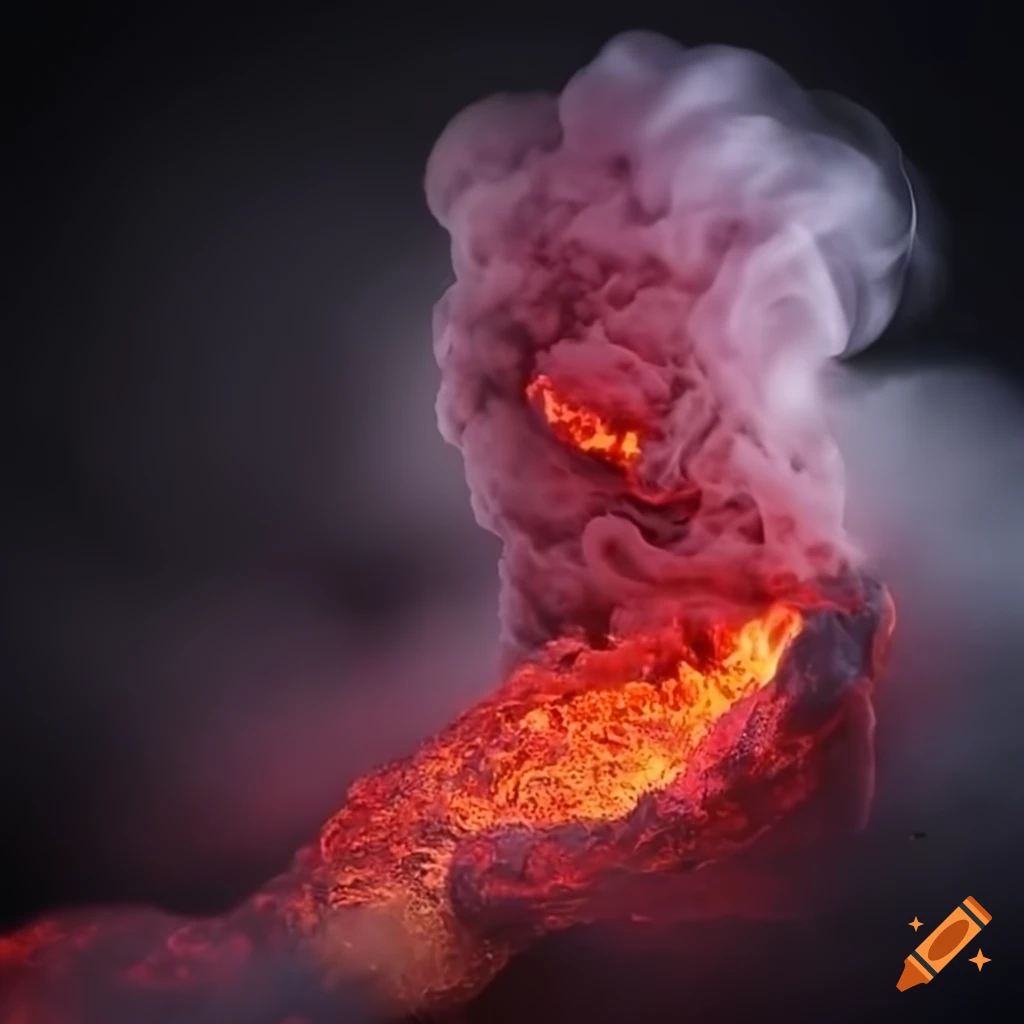 image of smoke, clouds, and lava