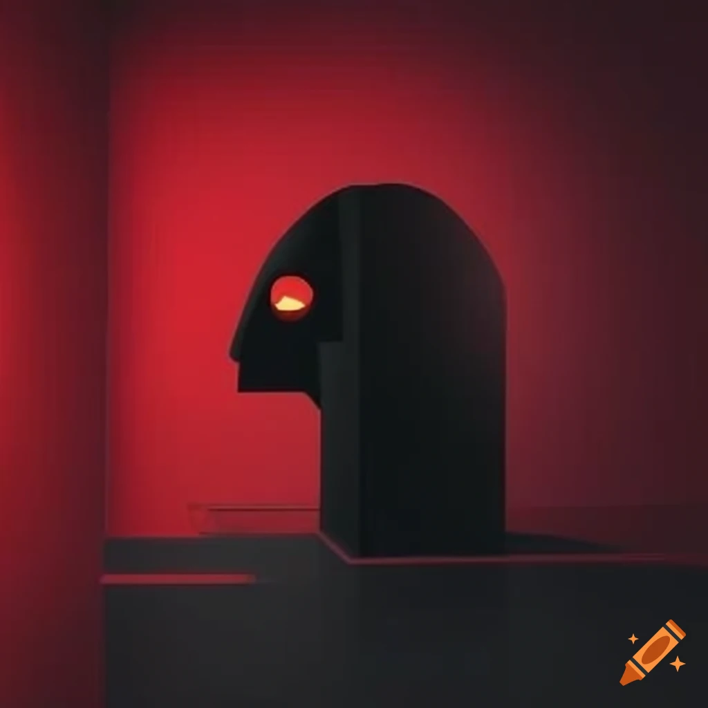 Image of a futuristic red and black house on Craiyon