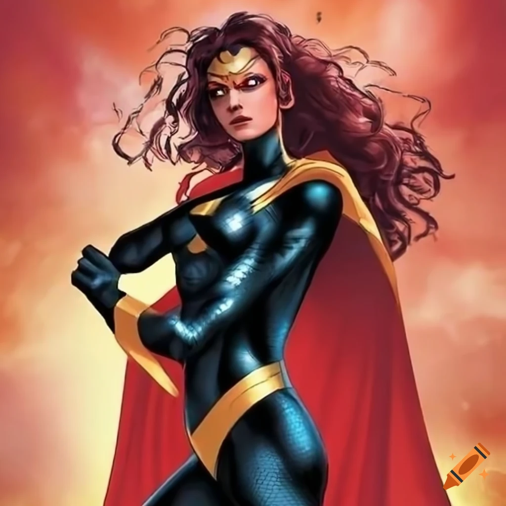 Image of a powerful female superhero with four arms on Craiyon