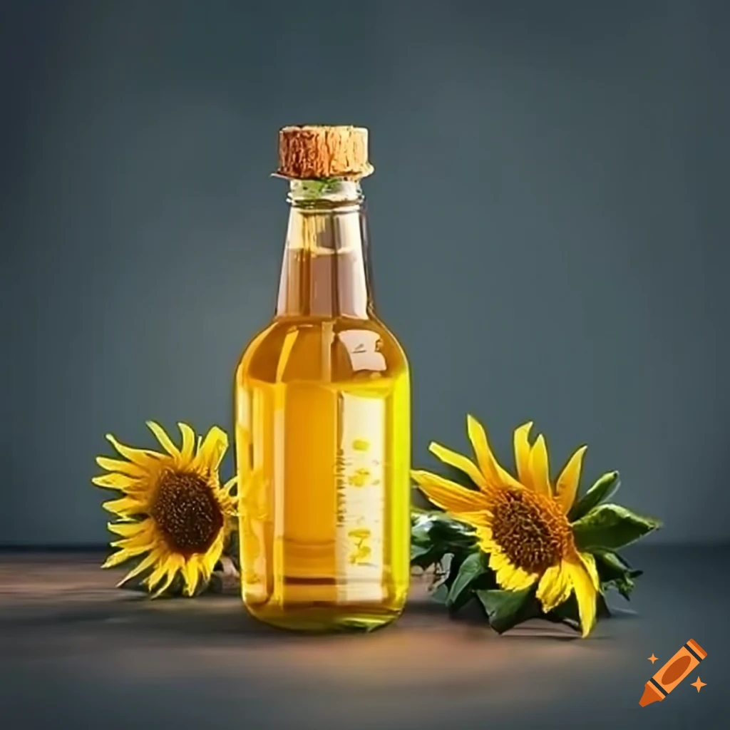 Bottle of sunflower oil