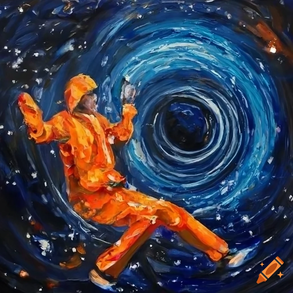 Painting Of A Man Falling Into A Celestial Vortex painting-of-a-man-falling-into-a-celestial-vortex