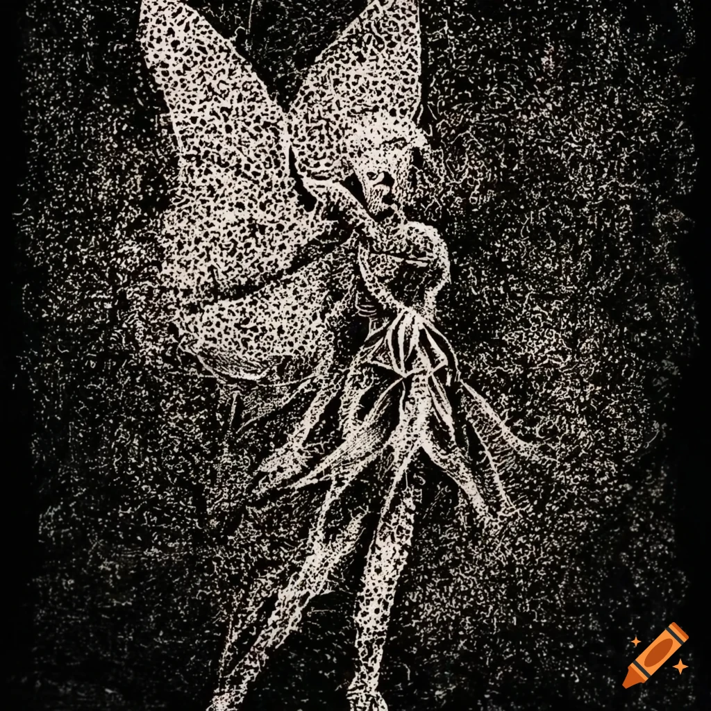Grunge fairy knight artwork with texture on Craiyon