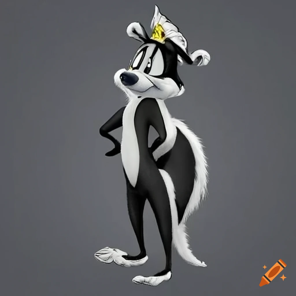 Pepe le pew with police hat on Craiyon