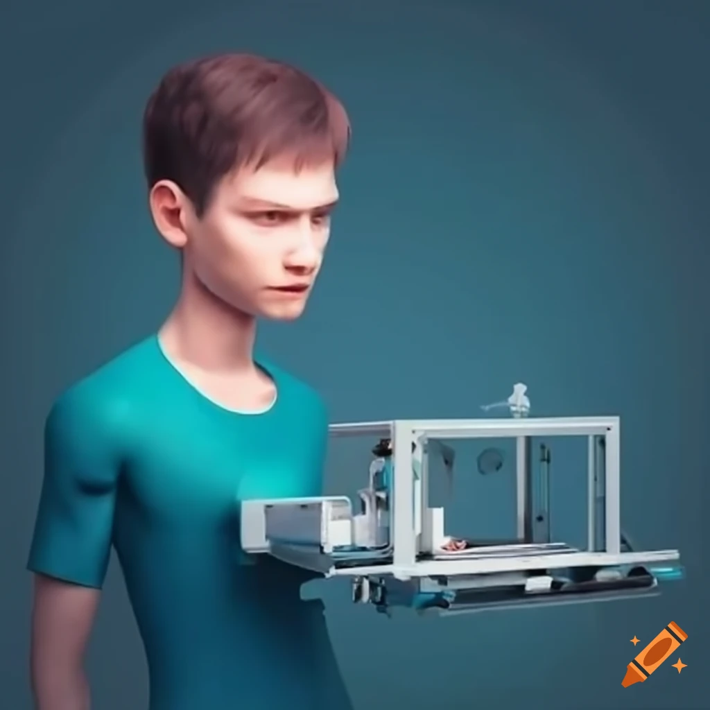 man working with a 3D printer