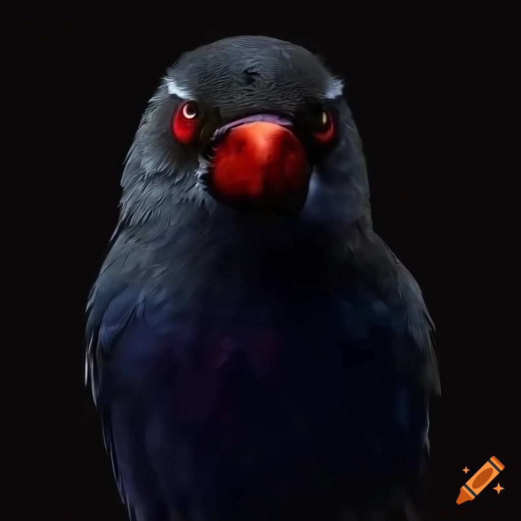 realistic bird with red eyes