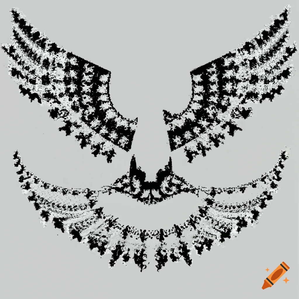 A black and white Polynesian style chestpiece tattoo of a manta ray  containing a chestpiece of a bearded vulture on Craiyon