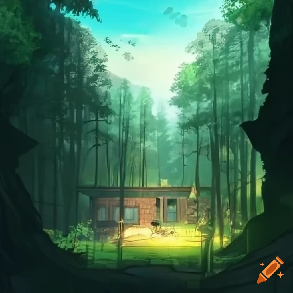 Image of a enchanting house in the woods on Craiyon