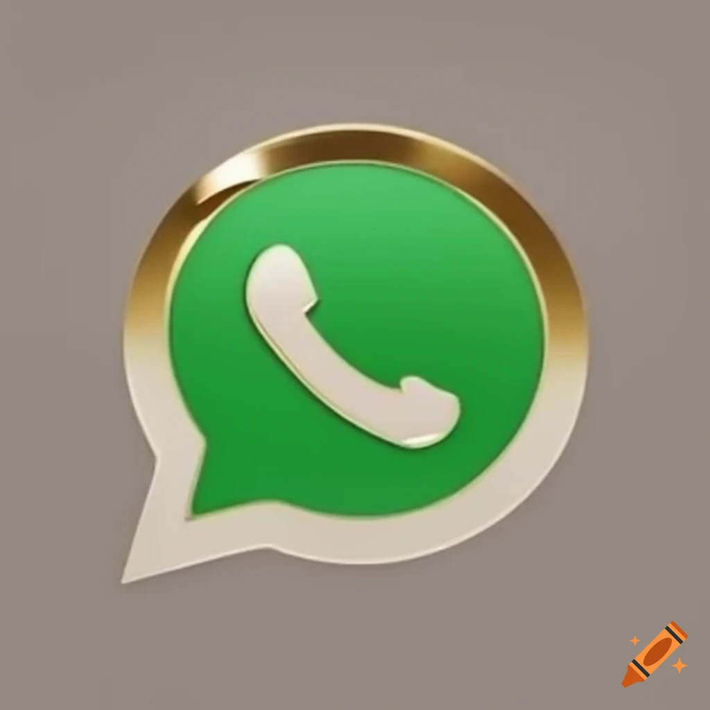 Golden whatsapp logo on white background on Craiyon
