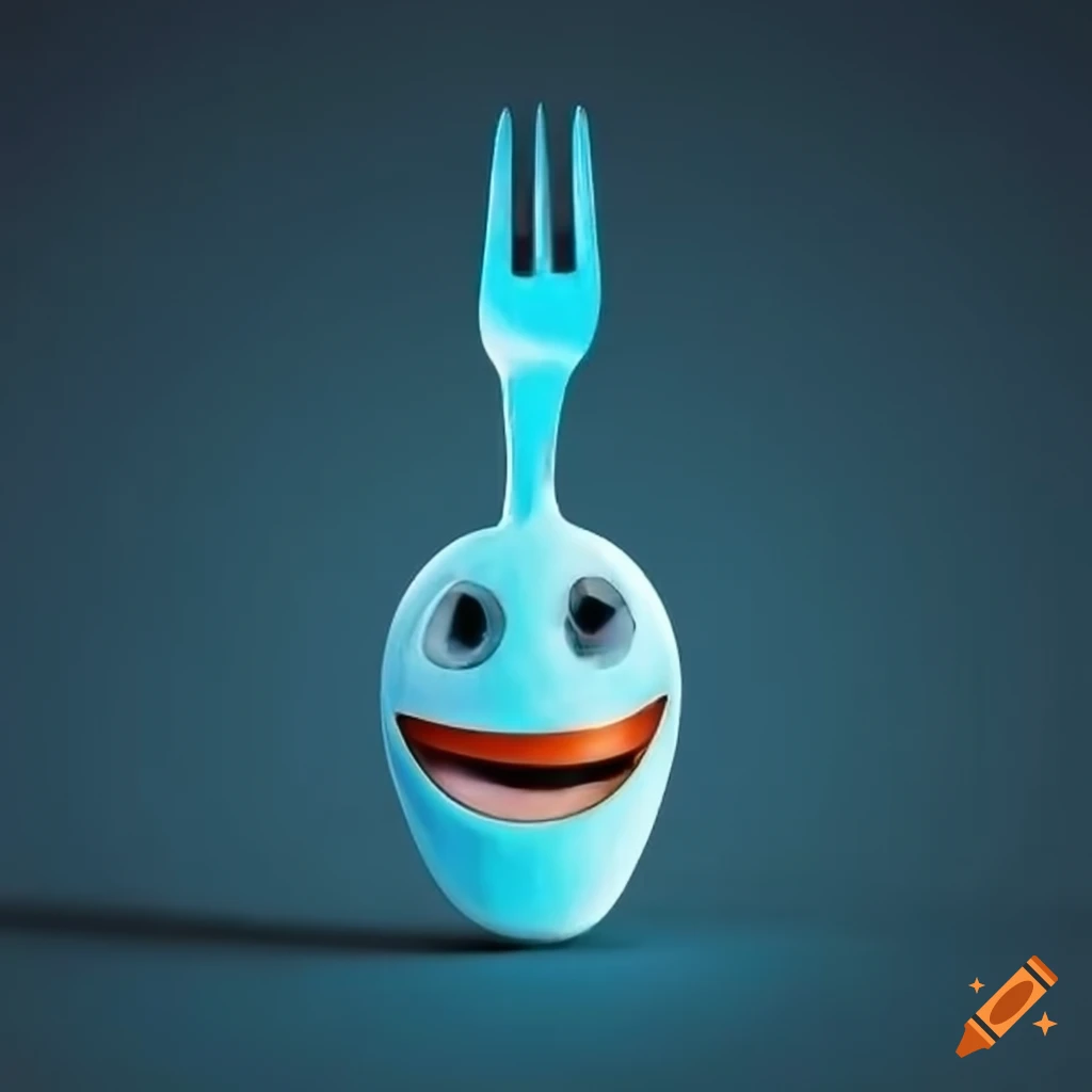 smiling fork and spoon
