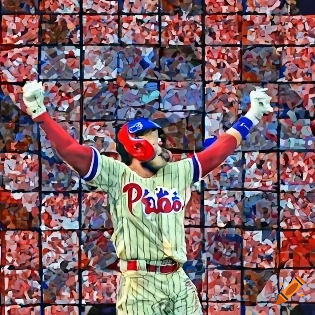 mosaic picture of Philadelphia Phillies fans cheering for their team